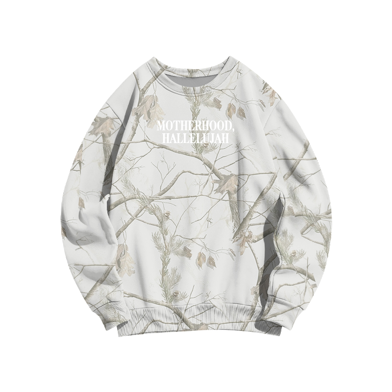 Vintage Camo MOTHERHOOD HALLELUJAH  Print Sweatshirt - Beige Branch Camo - 3XL - image 6