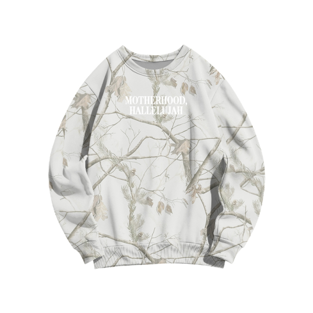 Vintage Camo MOTHERHOOD HALLELUJAH  Print Sweatshirt - Beige Branch Camo - 3XL - image 6