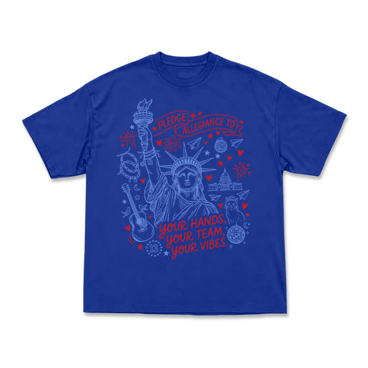 Retro Americana Statue Of Liberty T-shirt - Blue - US16-18(2XL) - image 9
