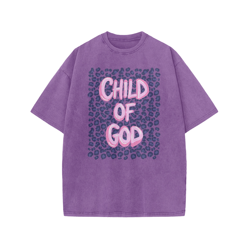 Child Of God Leopard Print Acid Washed T-shirt - Purple - US20-22(3XL) - image 7