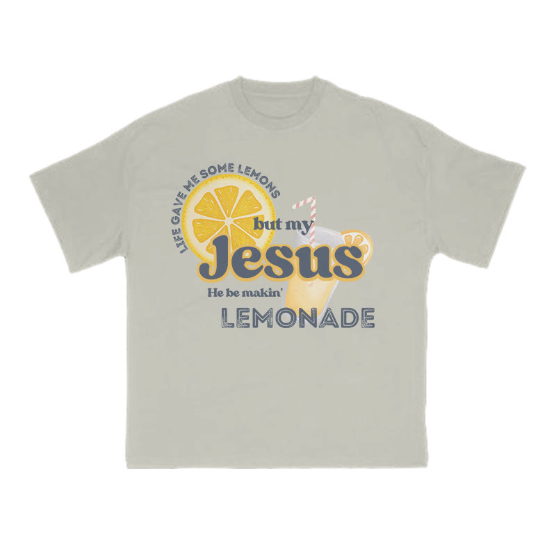 Unisex 100% Cotton My Jesus He Be Makin Lemonade Print T-shirt - Warm Grey - US16-18(2XL) - image 5