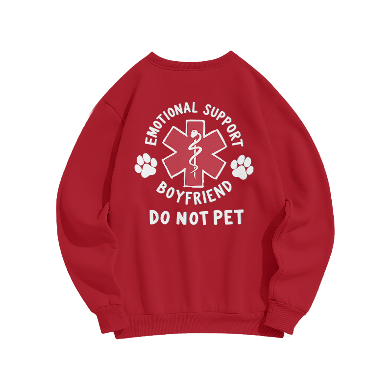 Emotional Support Boyfriend Do Not Pet Back Graphic Sweatshirt - Red - US16-18(2XL) - image 7