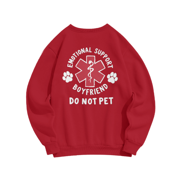 Emotional Support Boyfriend Do Not Pet Back Graphic Sweatshirt - Red - US16-18(2XL) - image 7