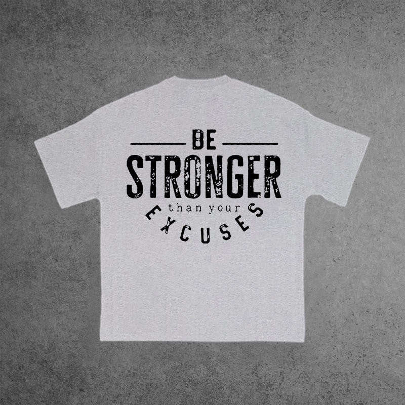 Gym 100% Cotton Be Stronger  Than Your Excuses Print T-shirt - Grey - US16-18(2XL) - image 4