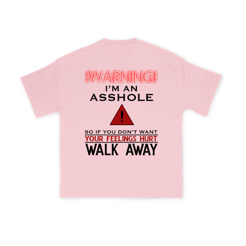 Warning I'm An Asshole Print T-shirt - Pink - US16-18(2XL) - image 9