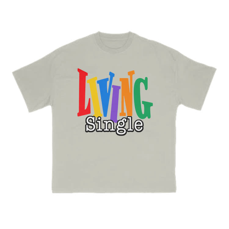 Living Single Rainbow Print T-shirt - Warm Grey - US16-18(2XL) - image 4
