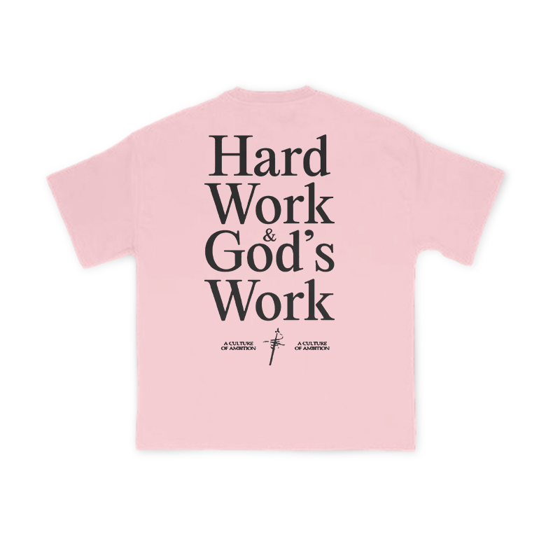 Hard Work & God’s Work Print T-shirt - Pink - US16-18(2XL) - image 14