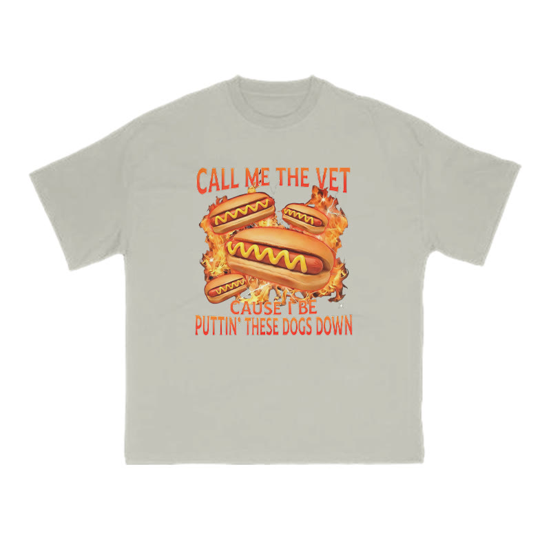 Call Me The Vet Cause I Be Puttin' These Dogs Down Print T-shirt - Warm Grey - US16-18(2XL) - image 4