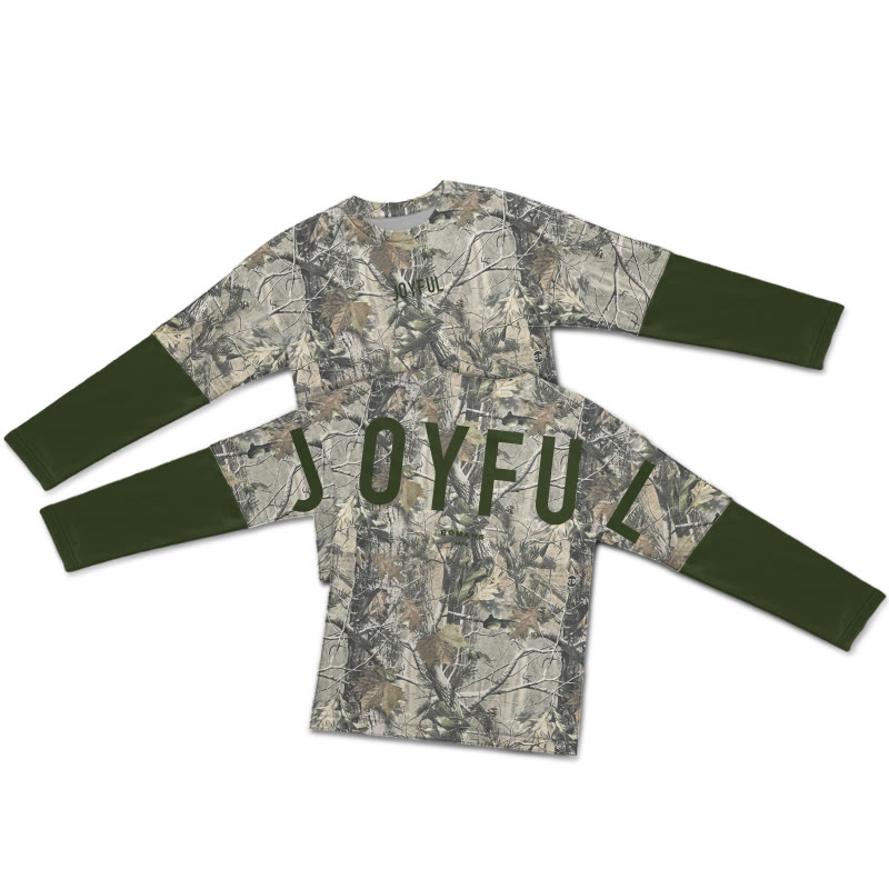 Dead Leaves Camouflage Joyful Romans 12:12 Print Layered-style T-shirt  - Army Green - 5XL - image 5