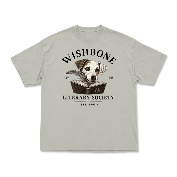 Wishbone Literary Society Vintage Dog Graphic T-Shirt - Warm Grey - US16-18(2XL) - image 6