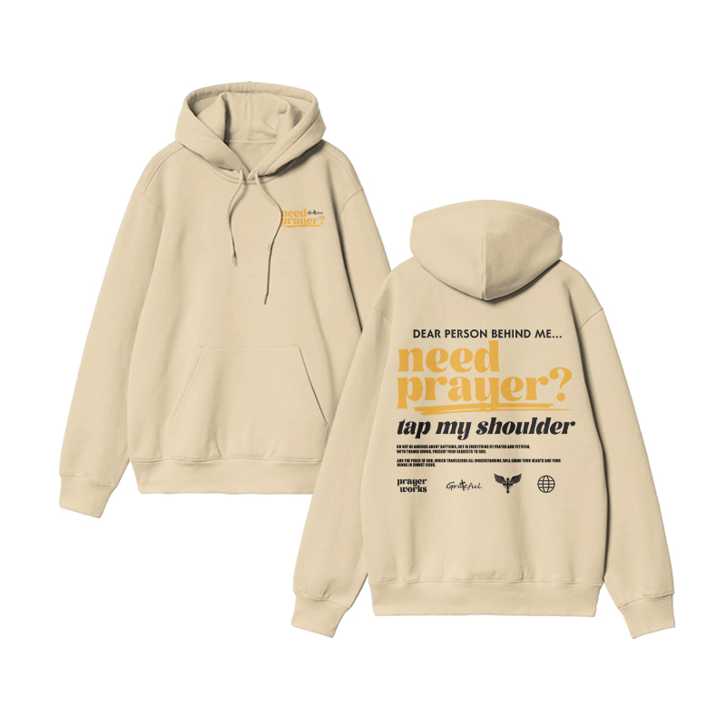 Unisex Dear Person Behind Need Prayer Print Hoodie - Apricot - US16-18(2XL) - image 5