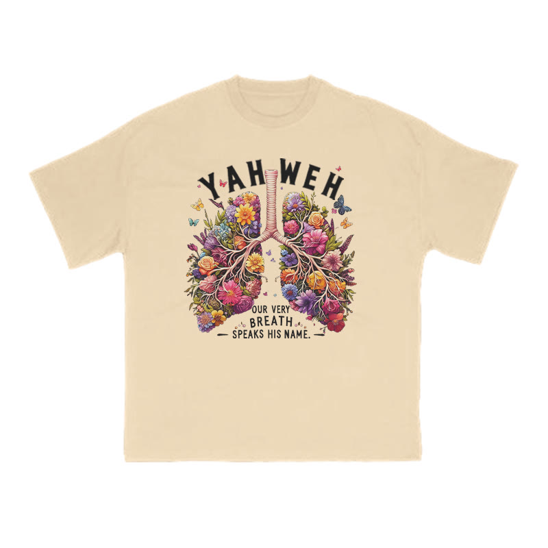 Yahweh Our Very Breath Speaks His Name Print T-shirt - Apricot - US16-18(2XL) - image 5