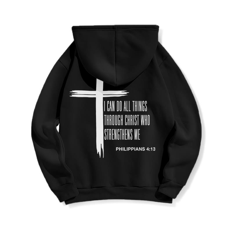 Philippians 4:13 Print Half Zip Hoodie - image 3