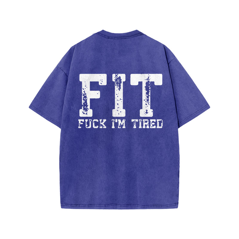 100% Cotton FIT Gym Print Acid Washed T-shirt - Blue - US20-22(3XL) - image 7