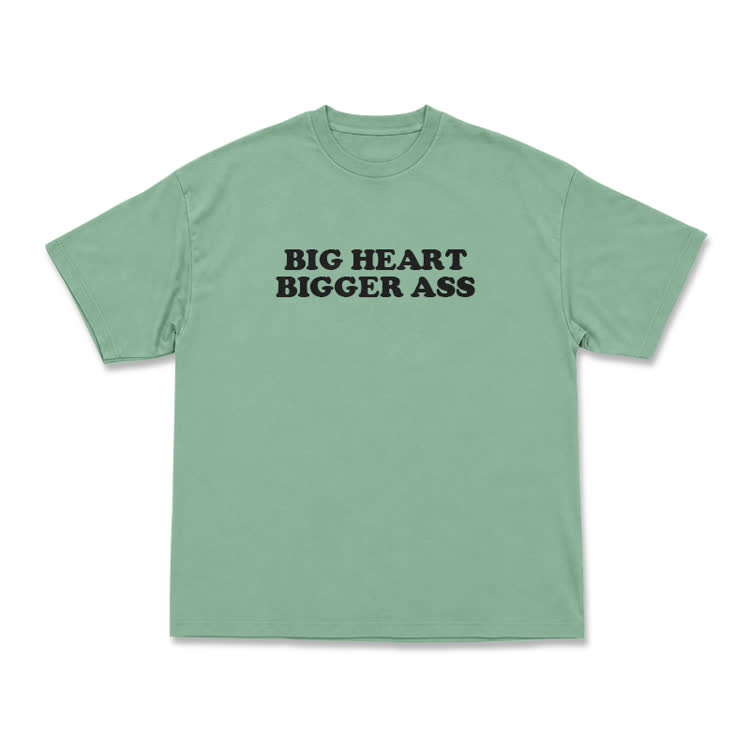 Big Heart Bigger Ass Oversized Crew Neck T Shirt - Light Green - US16-18(2XL) - image 7