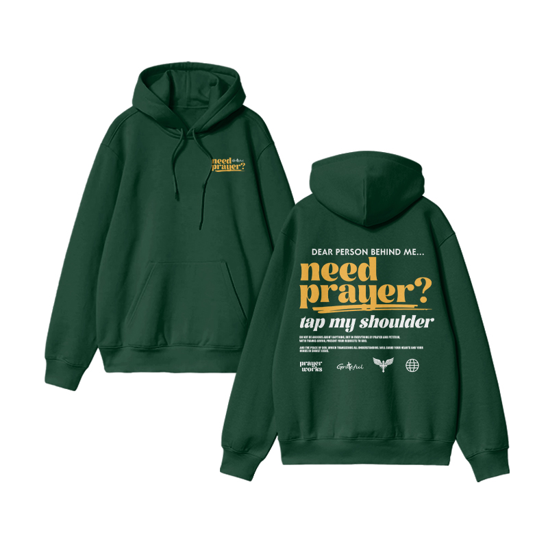 Unisex Dear Person Behind Need Prayer Print Hoodie - Green - US16-18(2XL) - image 7