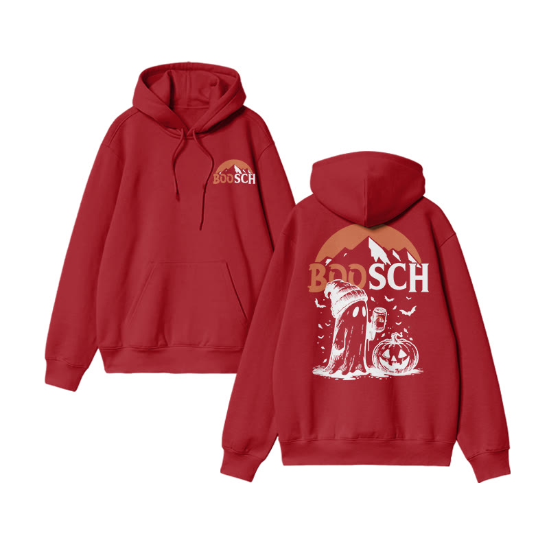 Unisex Funny Boosch Pumpkin Halloween Print Hoodie - Red - US16-18(2XL) - image 8