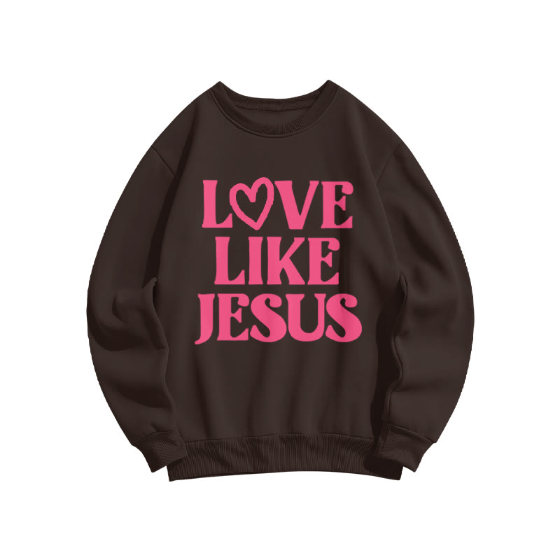Love Like Jesus Valentine's Day Print Sweatshirt - Coffee - US16-18(2XL) - image 6