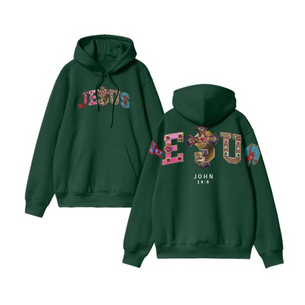 Gemstone Jesus John 14:6 Print Hoodie - image 9