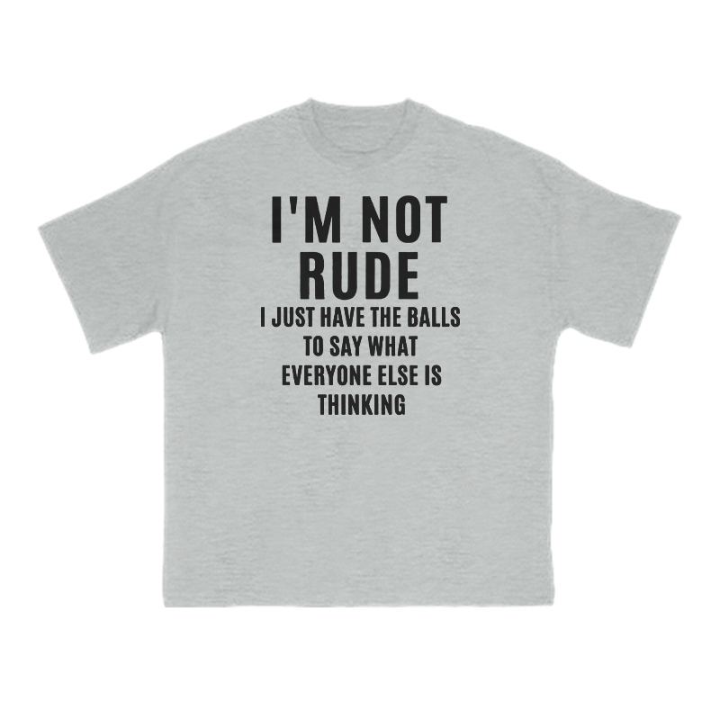 I'm Not Rude Print T-shirt - Grey - US16-18(2XL) - image 3