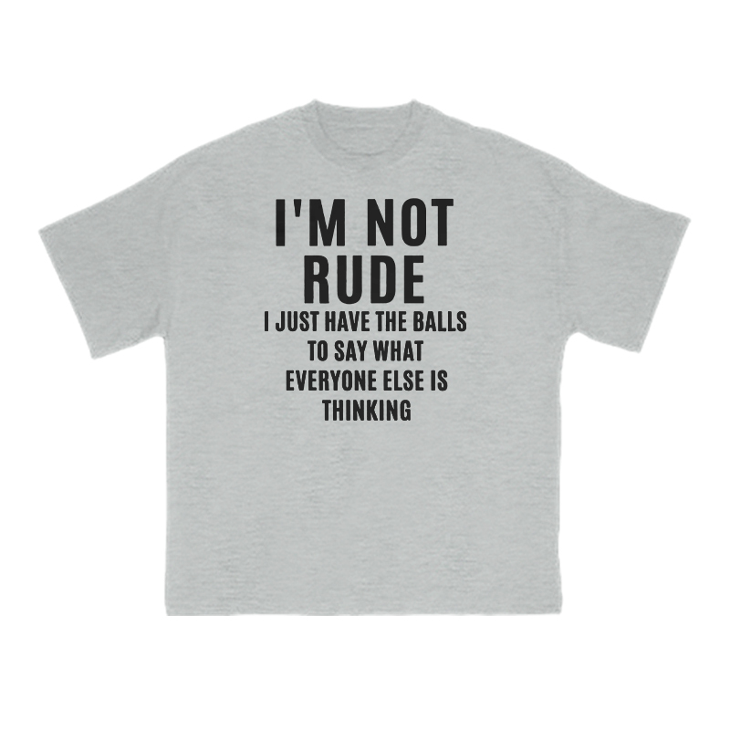 I'm Not Rude Print T-shirt - Grey - US16-18(2XL) - image 3