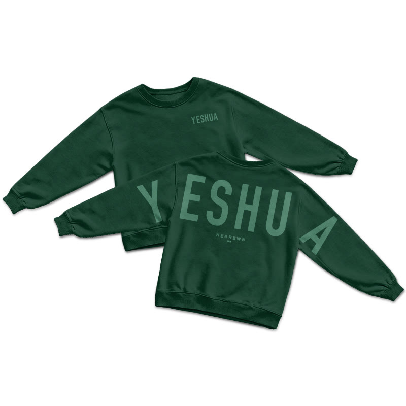 Yeshua Hebrews 13:8 Print Sweatshirt - Dark Green - US16-18(2XL) - image 6
