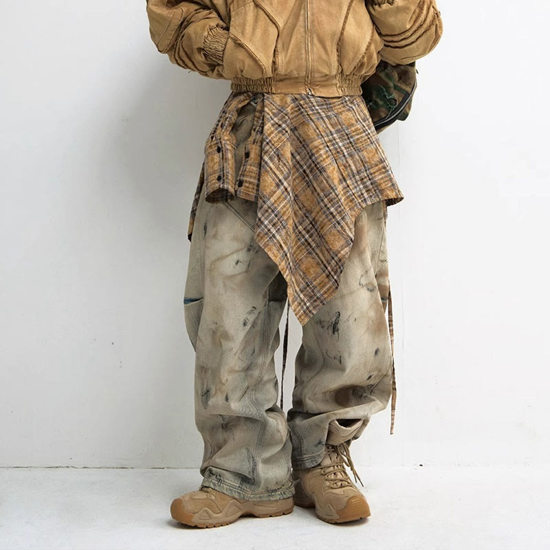 Unisex Washed And Distressed Wasteland Style Jeans - image 4