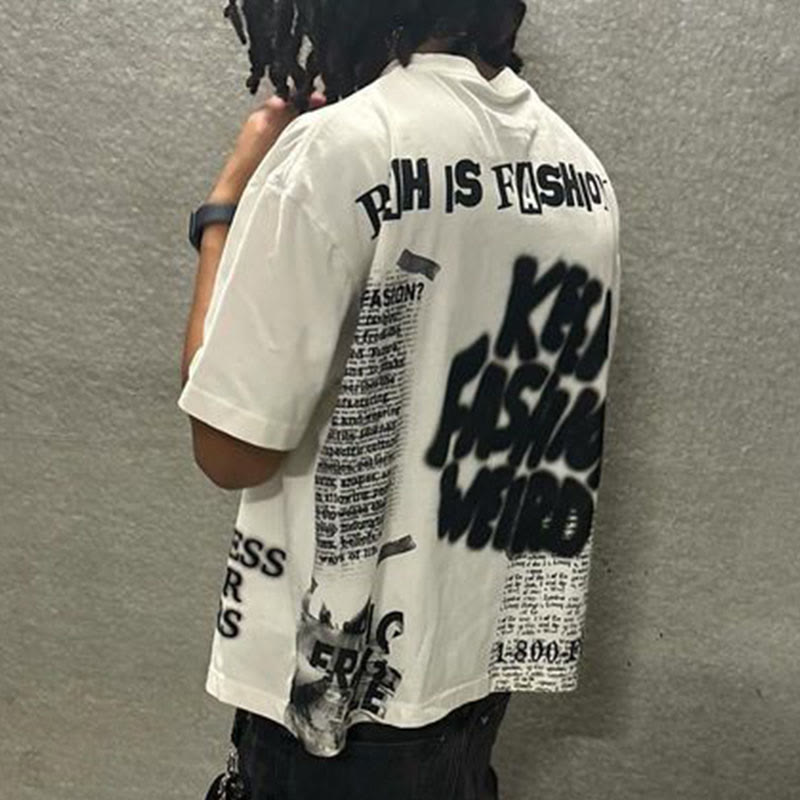 100% Cotton Street Style Business After Hours Keep Fashion Weird Print T-shirt