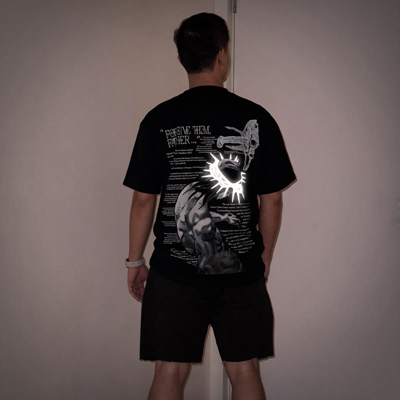 Unisex Reflective Crown Of Thorns Print T-shirt Set