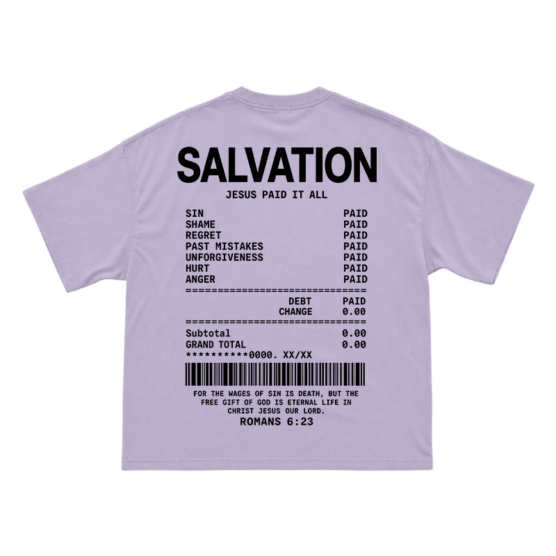 Faith Street Salvation Receipt Print T-Shirt - Purple - US16-18(2XL) - image 6