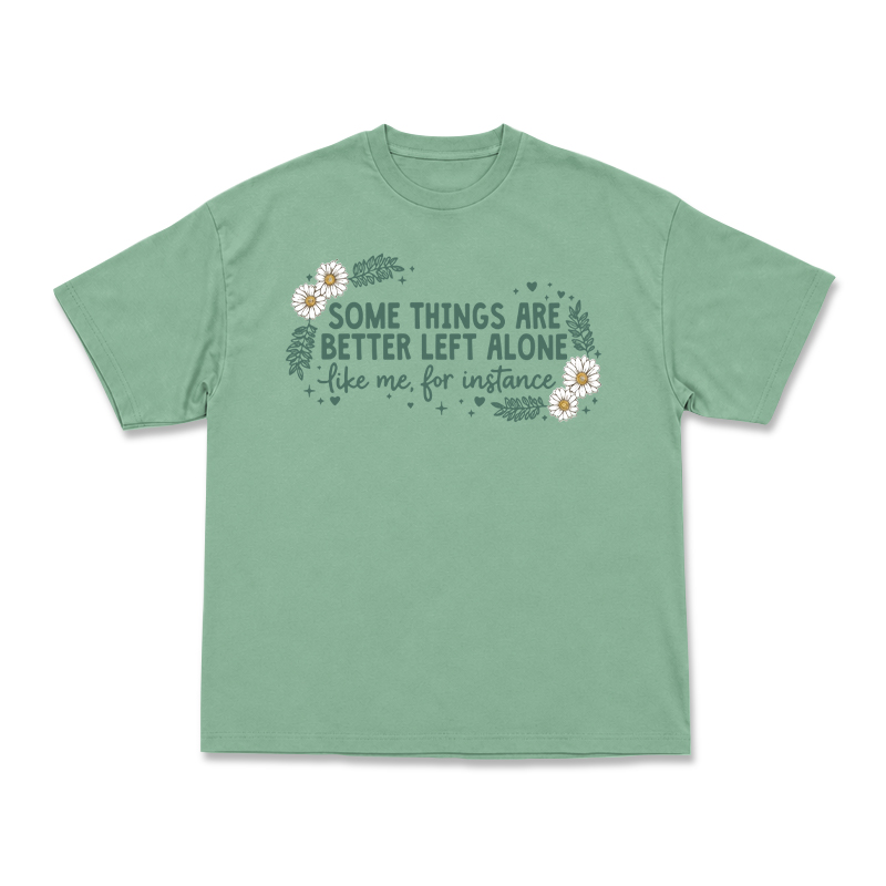 Some Things Are Better Left Alone Graphic T-Shirt - Light Green - US16-18(2XL) - image 11
