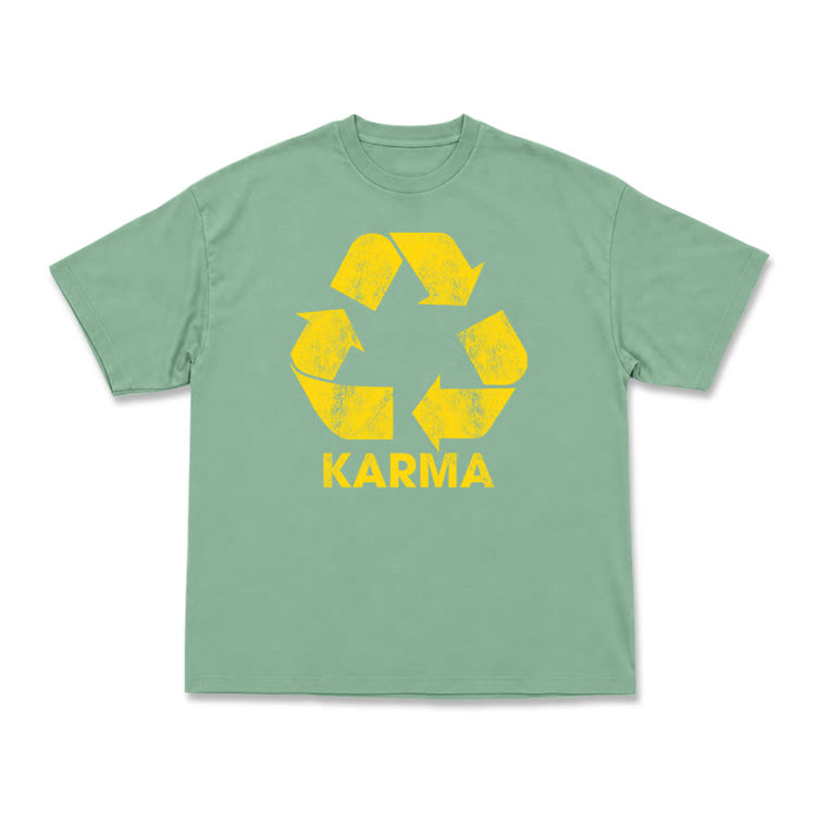 Vintage Karma Recycle Graphic T-Shirt - Light Green - US16-18(2XL) - image 7