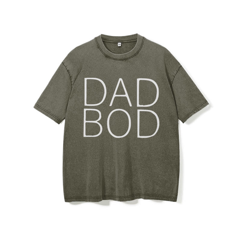 100% Cotton Dad Bod Printed Washed Gym T-shirt - image 9