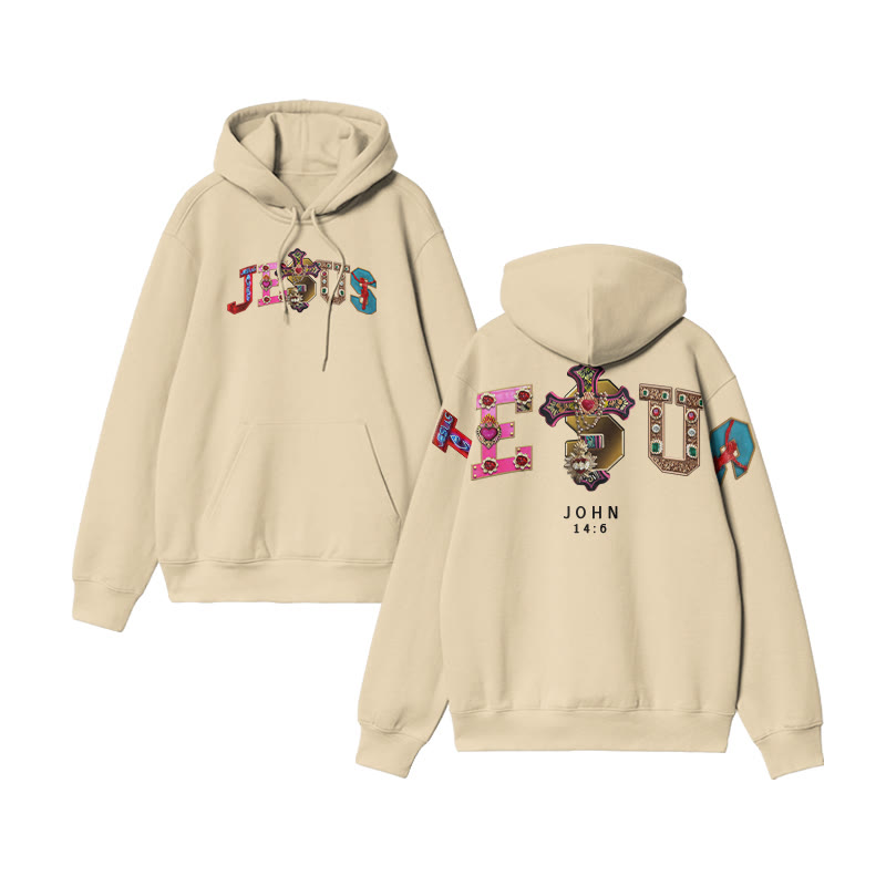 Gemstone Jesus John 14:6 Print Hoodie - image 6