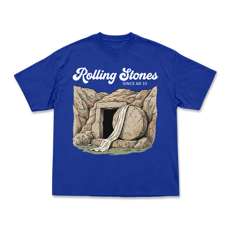 Vintage Rolling Stones Cave Graphic T-Shirt - Blue - US16-18(2XL) - image 13