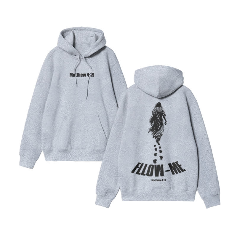 Unisex Fllow The Jesus Matthew 4:19 Print hoodie - Grey - US16-18(2XL) - image 3