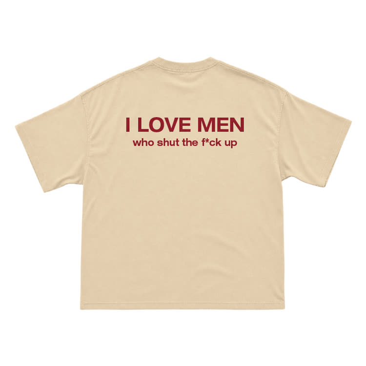 Statement I LOVE MEN Back Print T Shirt - Apricot - US16-18(2XL) - image 5
