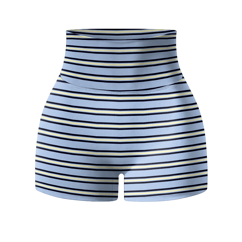 Minimalist Striped High Waist Yoga Shorts  - image 7