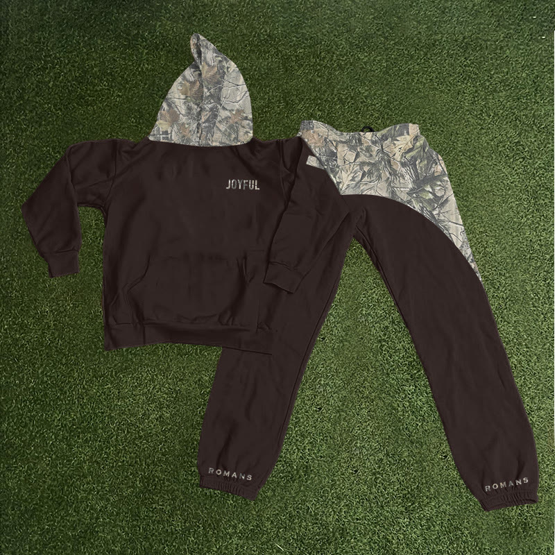 Joyful Dead Leaves Camouflage Print Hoodie Set - image 10