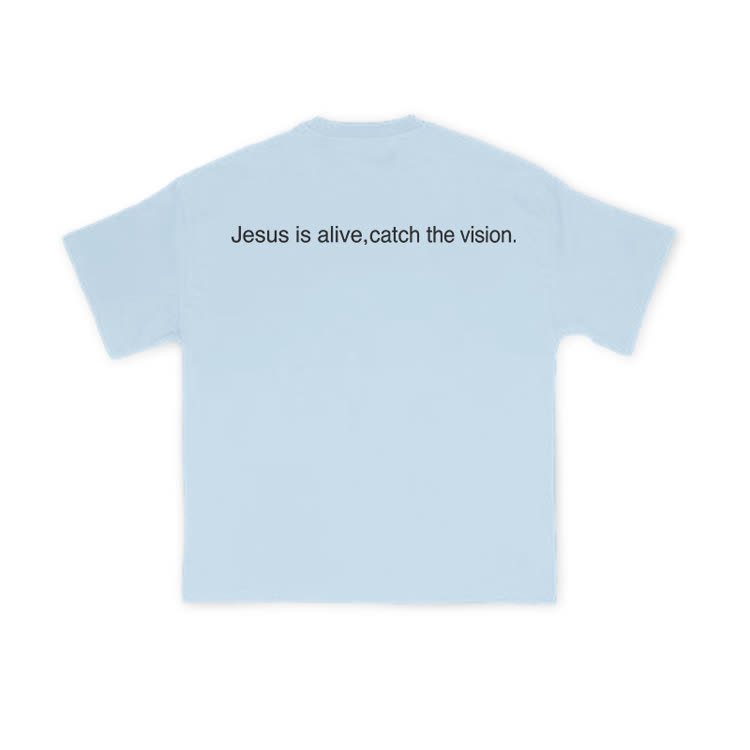 Jesus Is Alive, Catch The Vision Print T-shirt - Light Blue - US16-18(2XL) - image 8