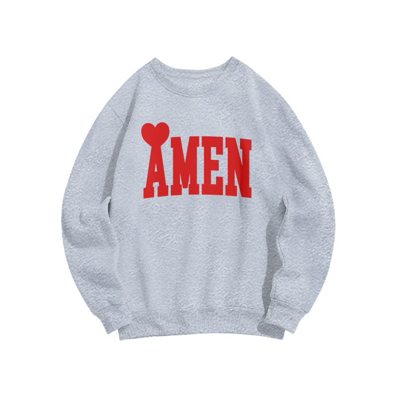 Amen Valentine's Day Print Sweatshirt - Grey - US16-18(2XL) - image 3