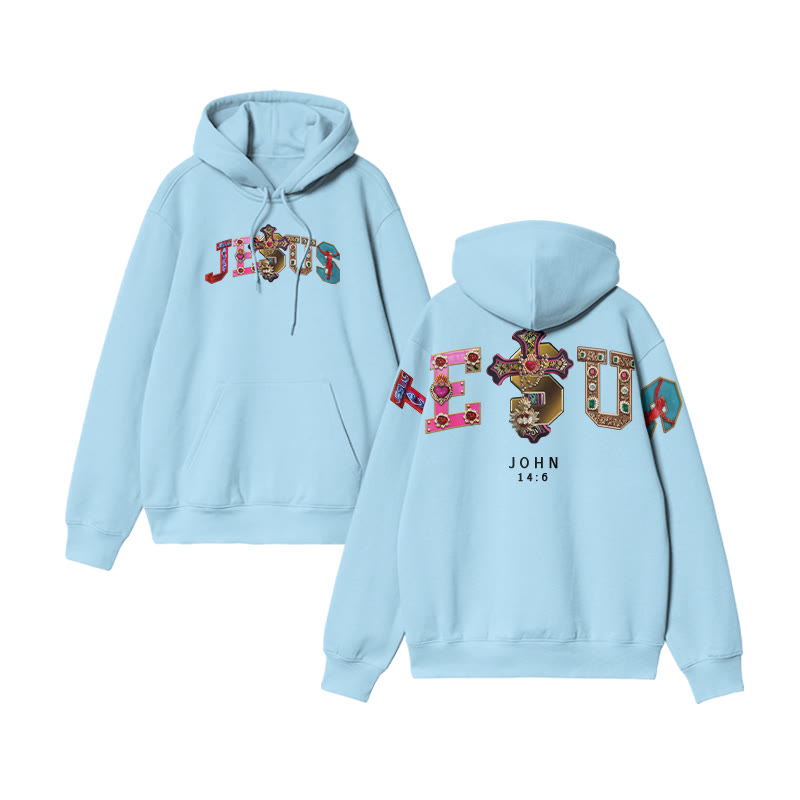 Gemstone Jesus John 14:6 Print Hoodie - image 10