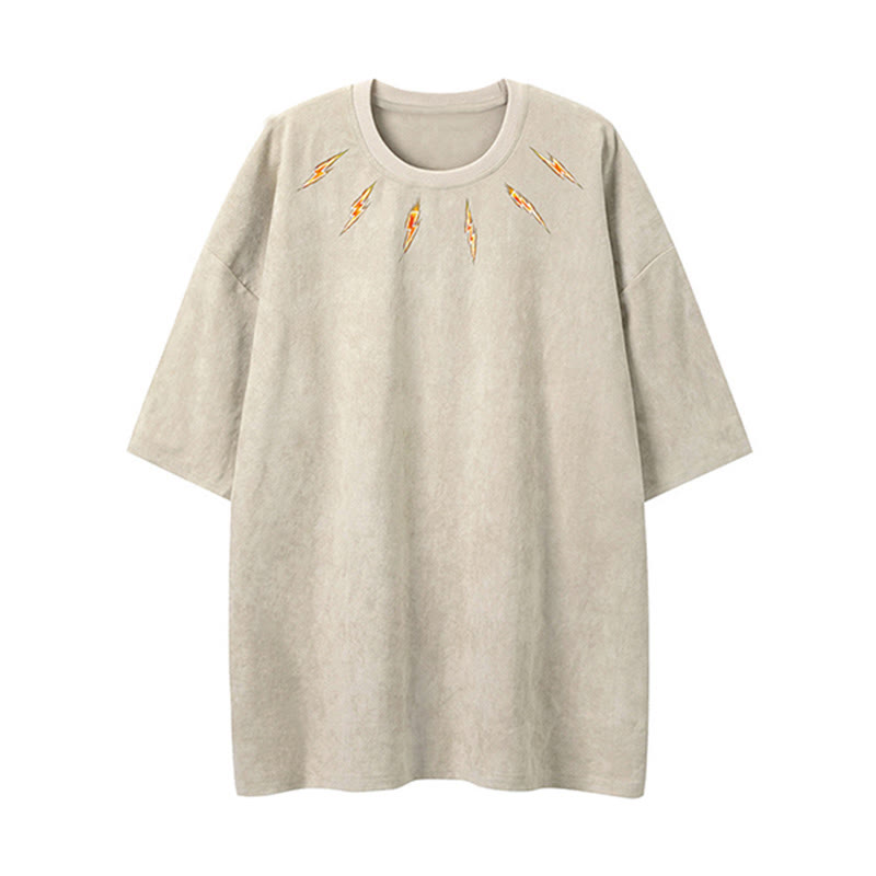 Men's Street Letter Graphic Print Acid Washed T-shirt