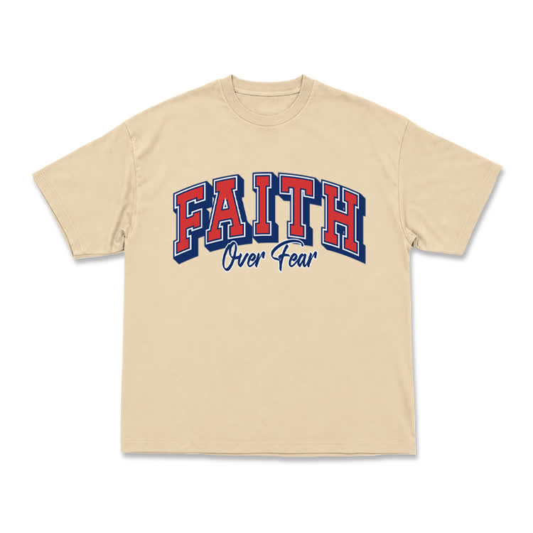 Vintage Faith Over Fear Classic T-Shirt - Apricot - US16-18(2XL) - image 6