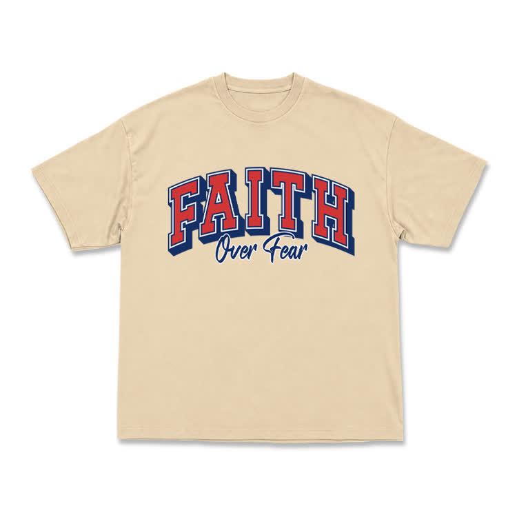 Vintage Faith Over Fear Classic T-Shirt - Apricot - US16-18(2XL) - image 6