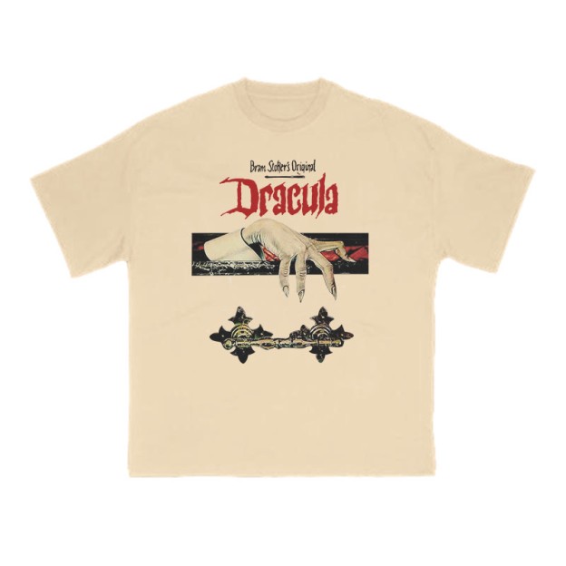 Unisex 100% Cotton Dracula Hand Print T-shirt - Apricot - US16-18(2XL) - image 5