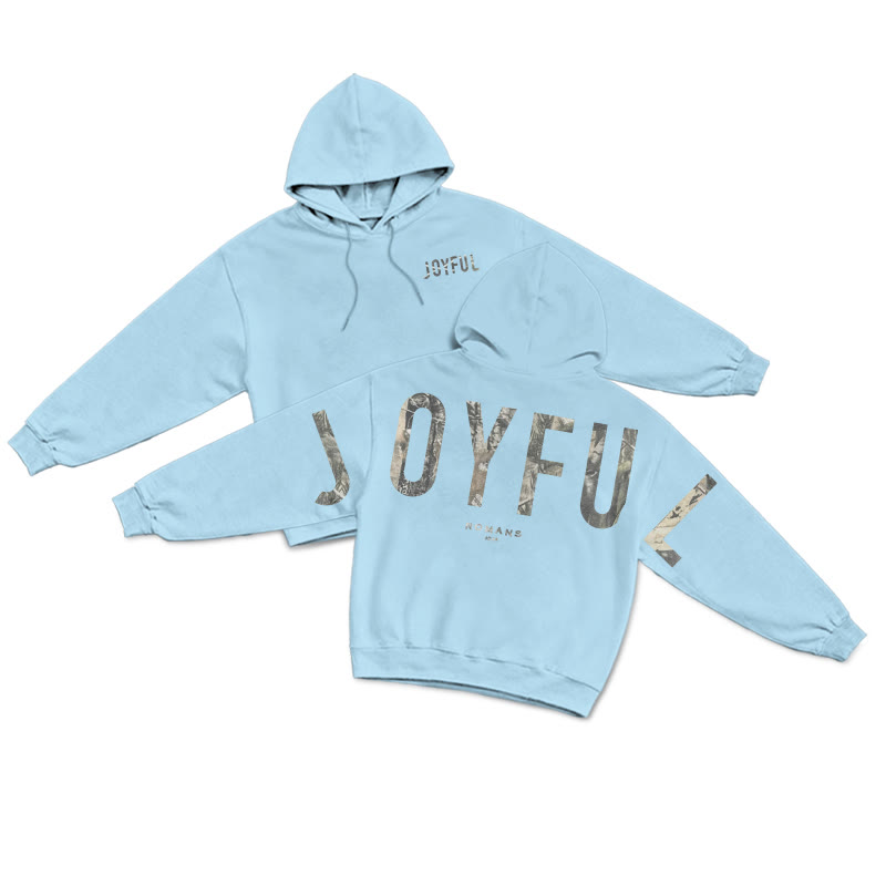 Joyful Dead Leaves Camouflage Print Hoodie - Blue - US16-18(2XL) - image 8