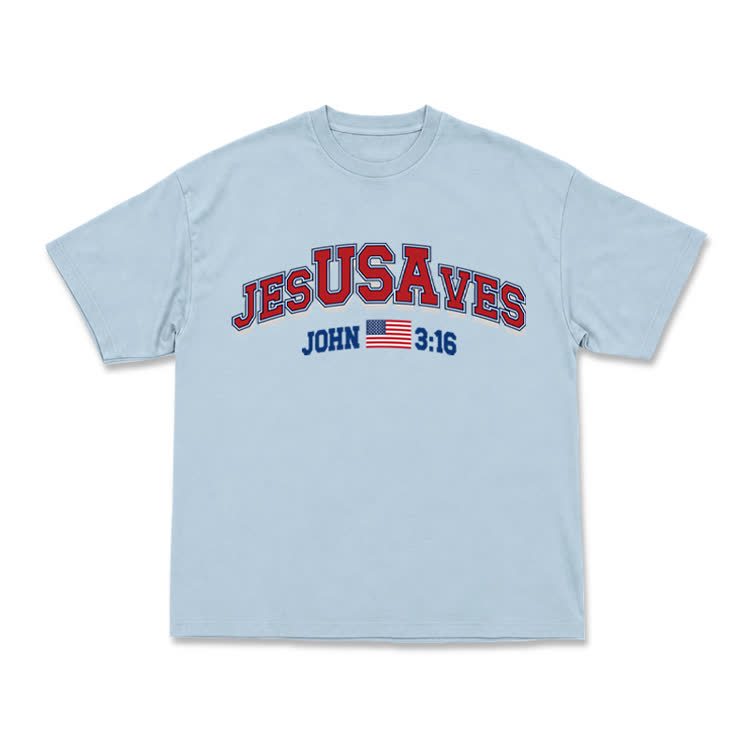 Everyday Vintage Jesusaves Graphic T-Shirt - Light Blue - US16-18(2XL) - image 5