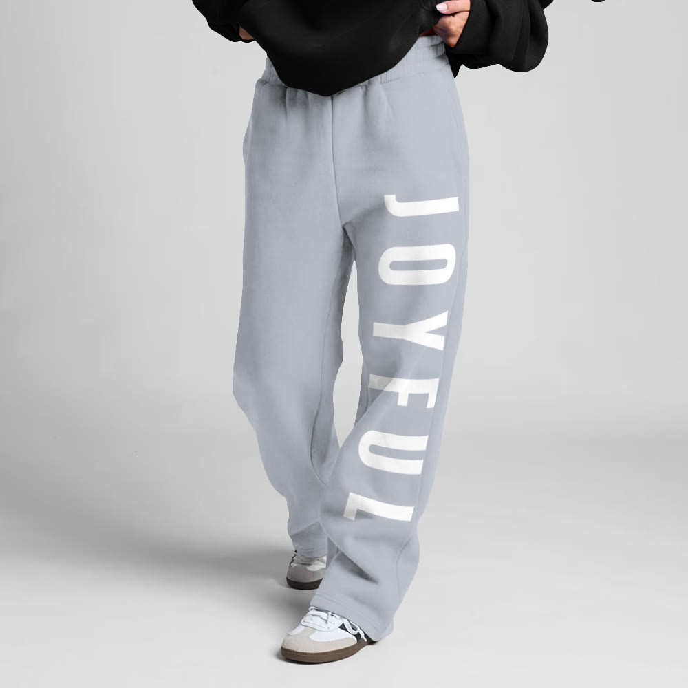Joyful Print Straight-leg Sweatpants - Grey - 5XL - image 3