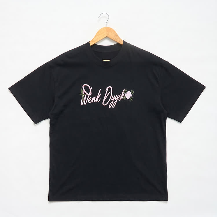 Casual Floral Script and cross Embroidered Round Neck T-Shirt - image 6